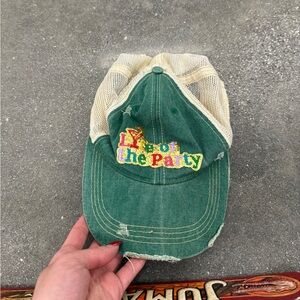 Green and Cream Party Cap